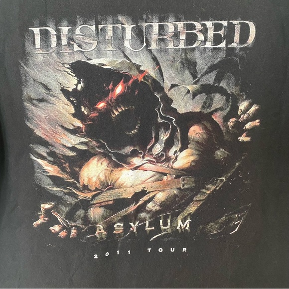 2011 DISTURBED Asylum Band Tour T-Shirt Music As A Weapon KORN - Picture 11 of 13